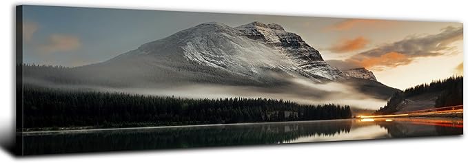 Sunset Mountain Landscape Canvas Wall Art
