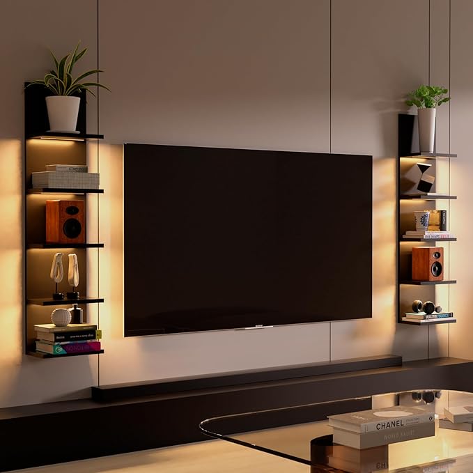 Homaterial 5 Tier Wall Shelf Unit, Wall Mount, Floating Column Home Decor