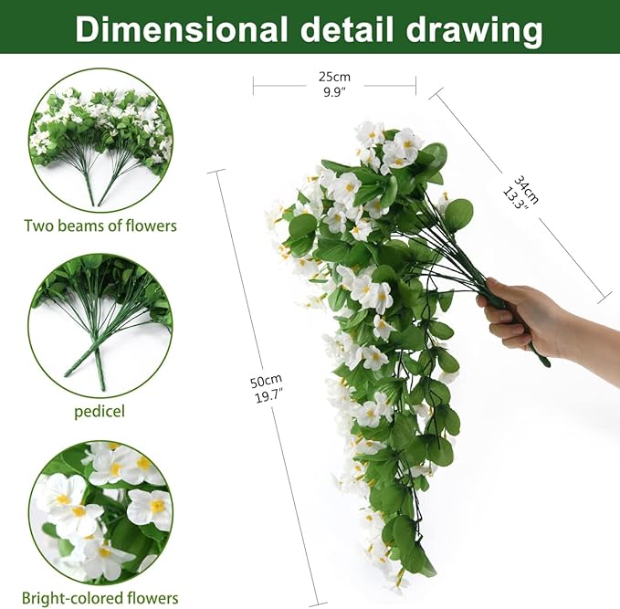 ZFProcess Artificial Fake Hanging Flowers Plants