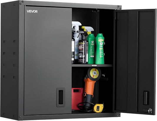 VEVOR Metal Wall Cabinet, 30W x 12.2D x 30H Inch, Steel Floating Hanging
