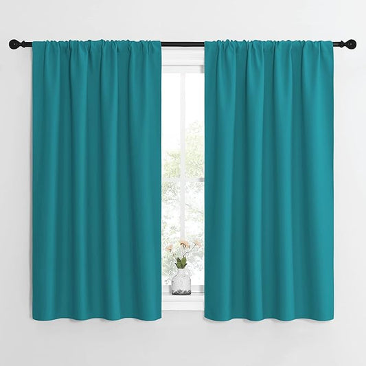 NICETOWN Peacock Blue Blackout Curtains Panels