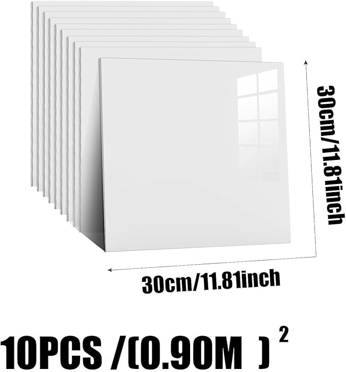 10pcs Peel and Stick Tile Shower Waterproof Marble Tiles Wall Panels,