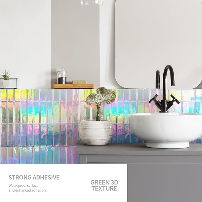Peel and Stick Backsplash 3D Wall Tiles, Self-Adhesive, Oil Proof, Waterproof