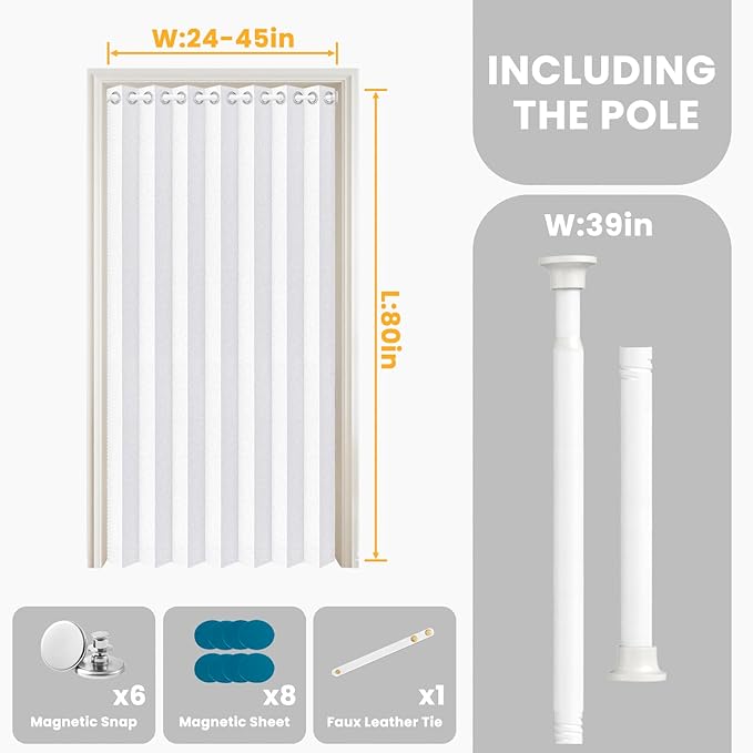 AJAZZ Blackout Magnetic Door Curtain