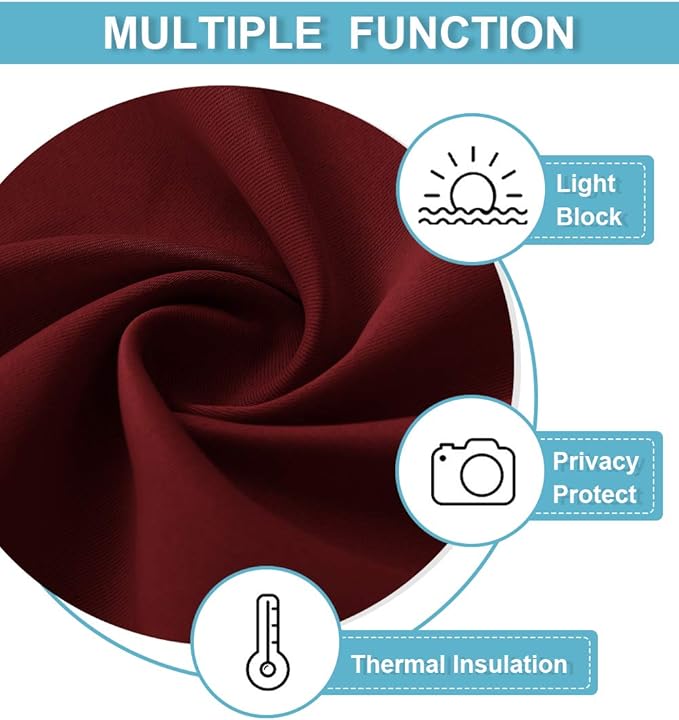 RYB HOME Living Room Curtains 36 inch Length, Darkening Energy Efficient Window