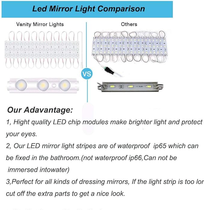 Led Vanity Mirror Lights, Hollywood Style Vanity Make Up Light, 10ft Ultra
