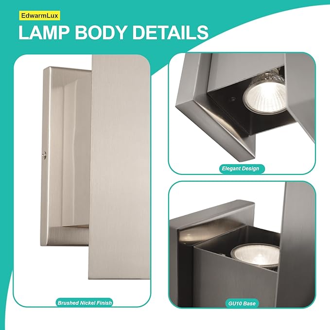 Edwarmlux Indoor Wall Sconces, Modern Wall Lights, Up and Down Wall Mount Light