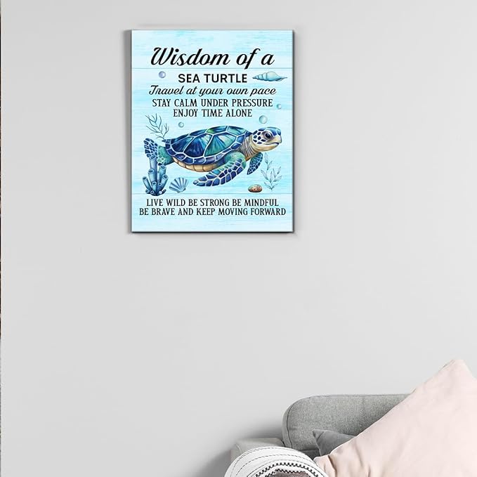 Sea Turtle Wall Art Decor Inspirational Wall Decor Posters Beach Themed