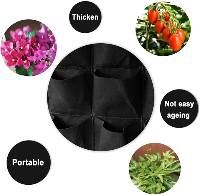 WFIST Vertical Hanging Planter Bag, Breathable Felt Wall Garden Planter