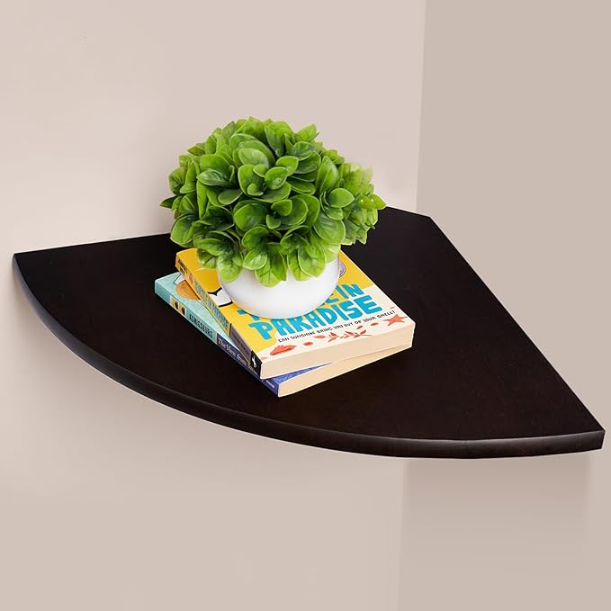 Gieanoo Corner Wall Shelf, 12inch Solid Oak Wood Floating Corner Shelf