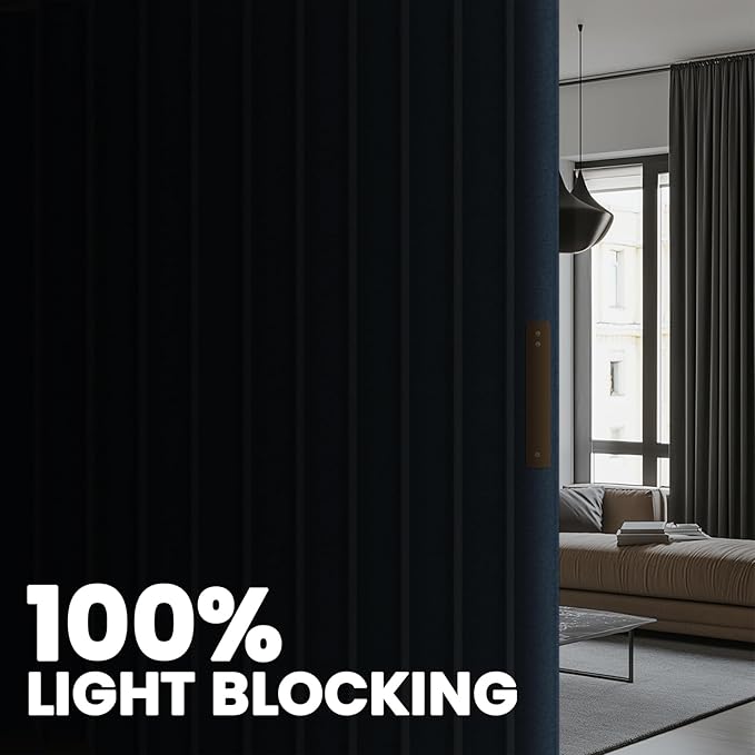 Room Divider Curtain Sets with Flexible Ceiling Track, Privacy Soundproof