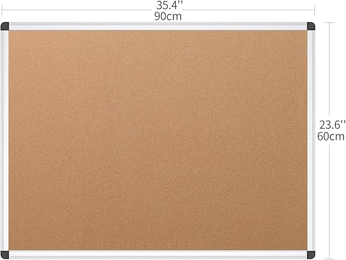 VIZ-PRO Cork Notice Board, 36 X 24 Inches