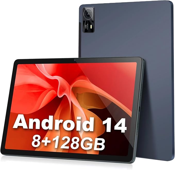 Tablet 11inch Android 14 Tablet, 2025 Tablets with Octa-Core Processor, 8GB RAM 128GB ROM 512GB SD Card Expandable, 13+5MP Camera, 8000mAh Battery, Fast Charge, 5G WiFi, BT 5.0