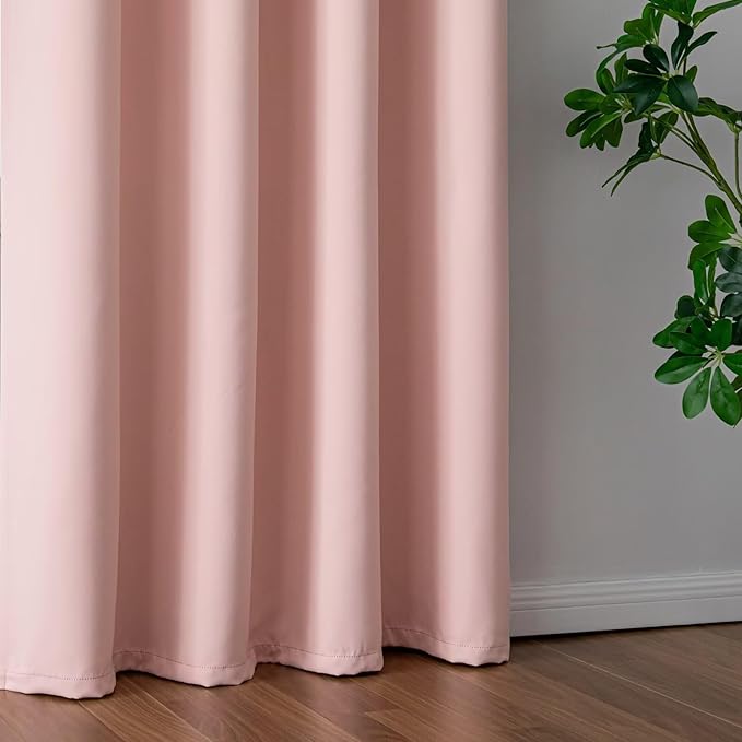 IGEMAEVE Gossamer Pink Curtains 84 Inch Length 2 Panels Set, Light Filtering
