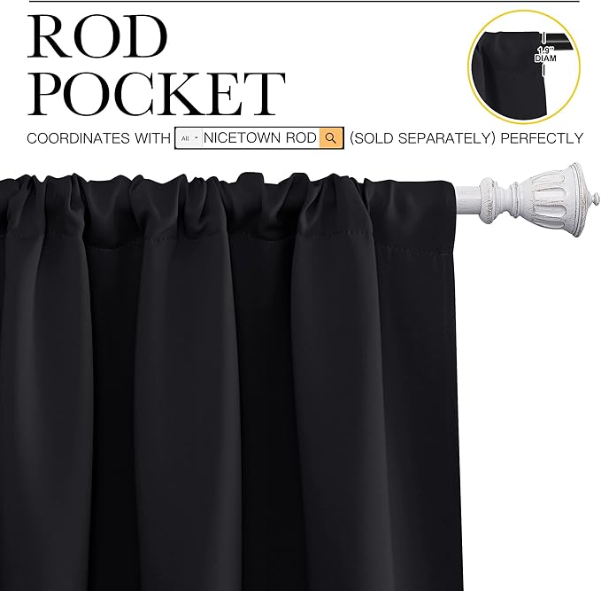NICETOWN Black Out Curtain Panels