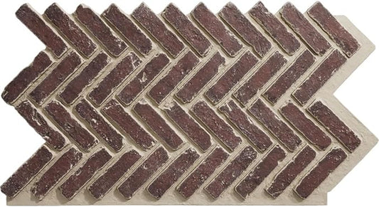 EverStone Herringbone Faux Brick Panel, 46 1/2"W x 25 1/4"H x 1"D, Merlot Color