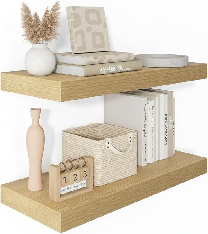 Vivelove 12 Inch Deep Floating Shelves 24 inch Long, 24 x 12 Wide Display