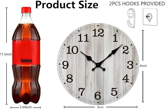 Wall Clock, Modern Wall Clocks Battery Operated, Silent Non Ticking Clock