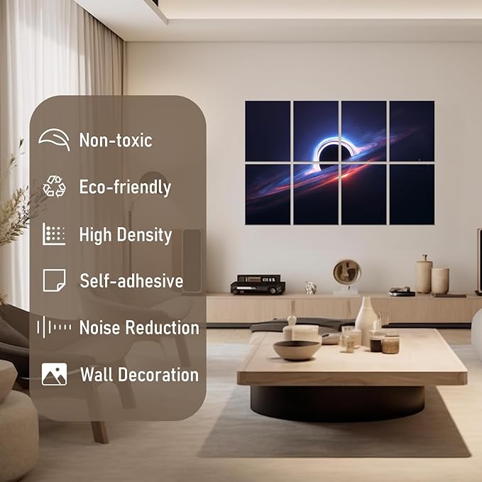 FurnoFlexArt Acoustic Panels Tiles Decorative Room Sound Proof Foam Absorbing