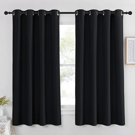 NICETOWN Black Out Curtains 63 inch Long