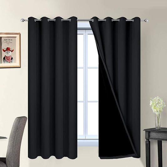 Yakamok 63 Inch Length 100% Blackout Curtains