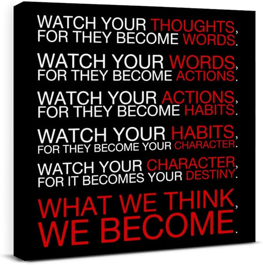 Watch Your Thoughts Motivational Classroom Posters, Inspirational Wall Decor