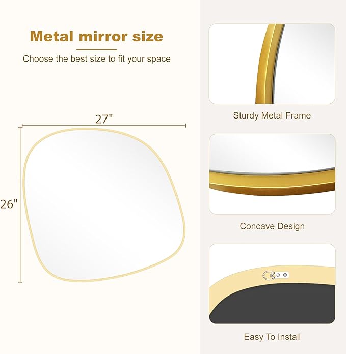 WallBeyond Asymmetrical Mirror, Irregular Wall Mirror, Wall Mirrors Decorative