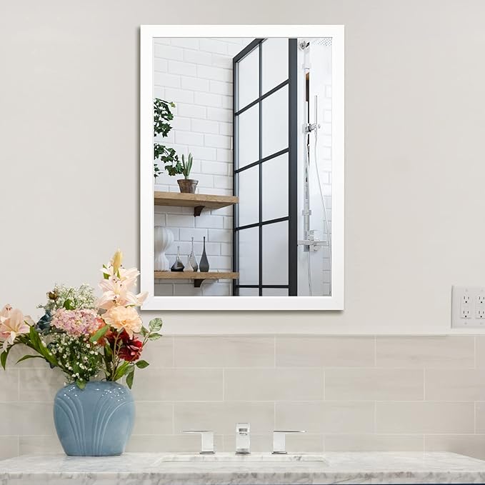 BOMINICA Rectangular Wall Mirror 20” x 28” Bathroom Mirror Framed Wall Mirror