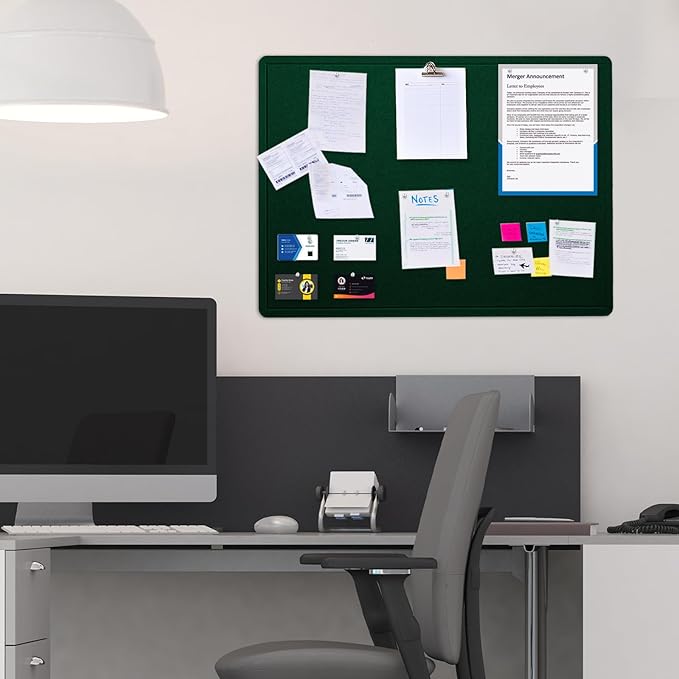 Bulletin Board, 24 x 18 inches Felt Board Decorative Pin Board, Cork Board
