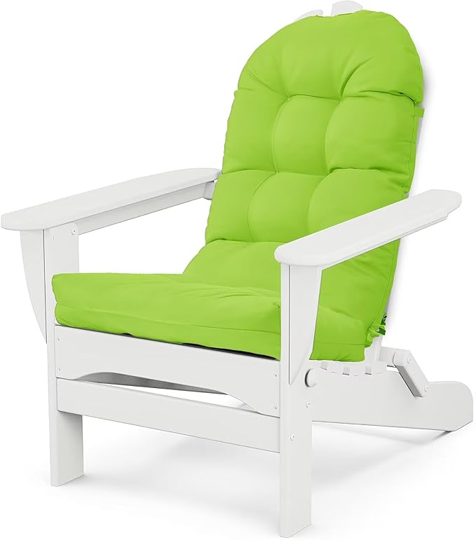 Adirondack Chair Cushion, Waterproof Outdoor Seat Cushions for Patio Furniture, Thick High Back Replacement Pad for Porch Lawn Wicker Dining Desk Chair, Rocking Chair Cushion, Fruitgreen