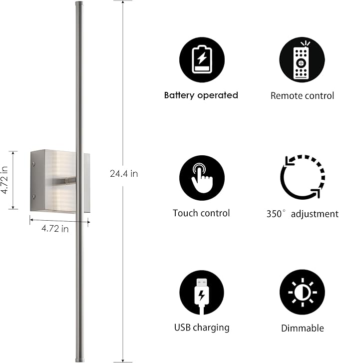 KARTOOSH Battery Operated Wall Sconces