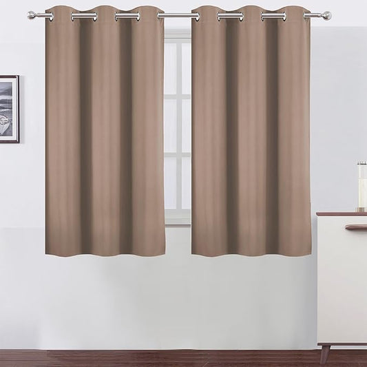 LEMOMO Cappuccino Blackout Curtains 42 x 54 Inch Length Set of 2 Panels Grommet