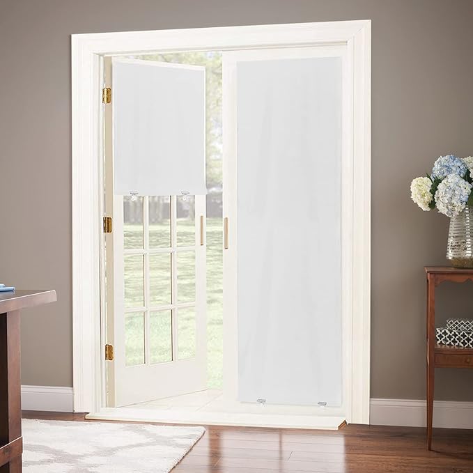 LazBlinds 100% Blackout Door Curtain, No Tools No Drill Cordless Blinds