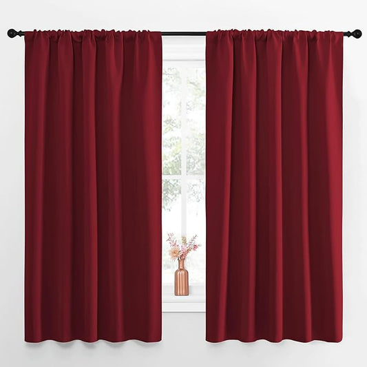 NICETOWN Christmas Burgundy Blackout Curtains and Drapes
