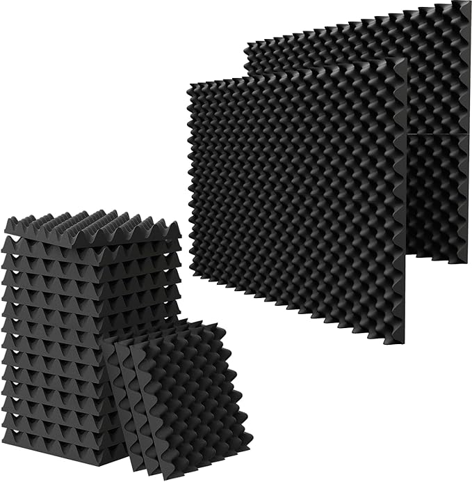 12 Pack 1.5"X12"X12" Acoustic Foam, Sound Proof Egg Crate Foam, Upgraded