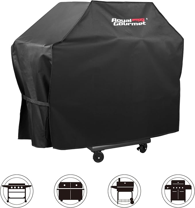 Royal Gourmet CR5402 54-Inch Grill Cover, Durable Oxford Polyester Outdoor BBQ Cover, Water Resistant, Weather Protection, Black