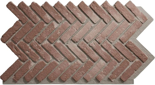 EverStone Herringbone Faux Brick Panel, 46 1/2"W x 25 1/4"H x 1"D, Old Chicago