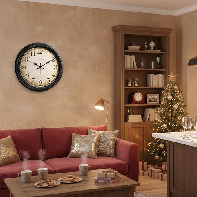 Crosstime 16 Inch Large Vintage Wall Clock