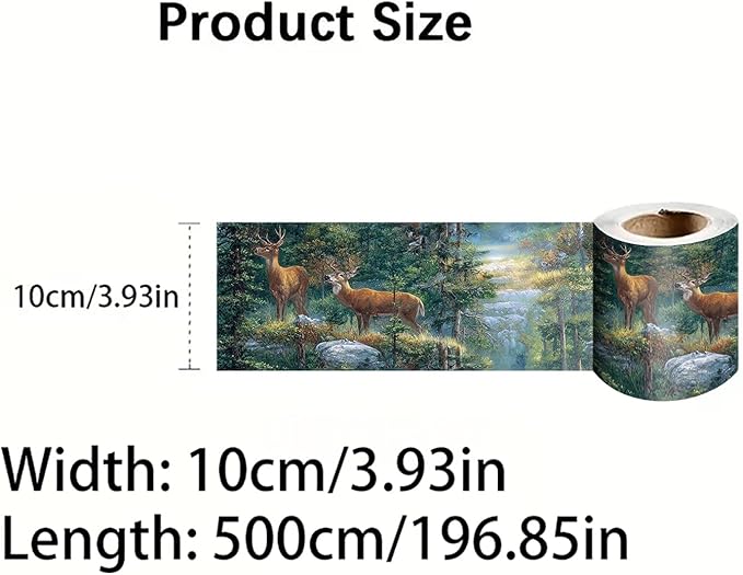 Forest Deer Wallpaper Border 196x4 Inch Peel and Stick Wall Border Self