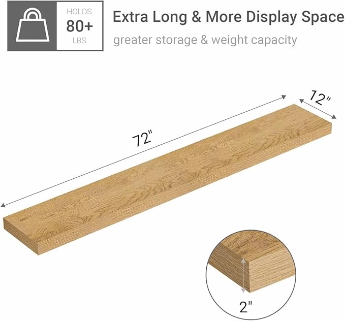 Vivelove 12" Deep Floating Shelves