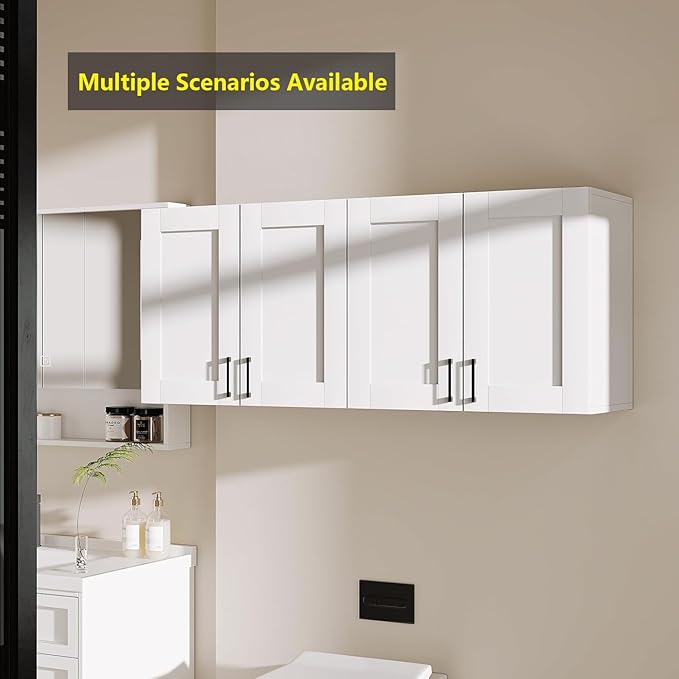 White Laundry Room Cabinets and Storage