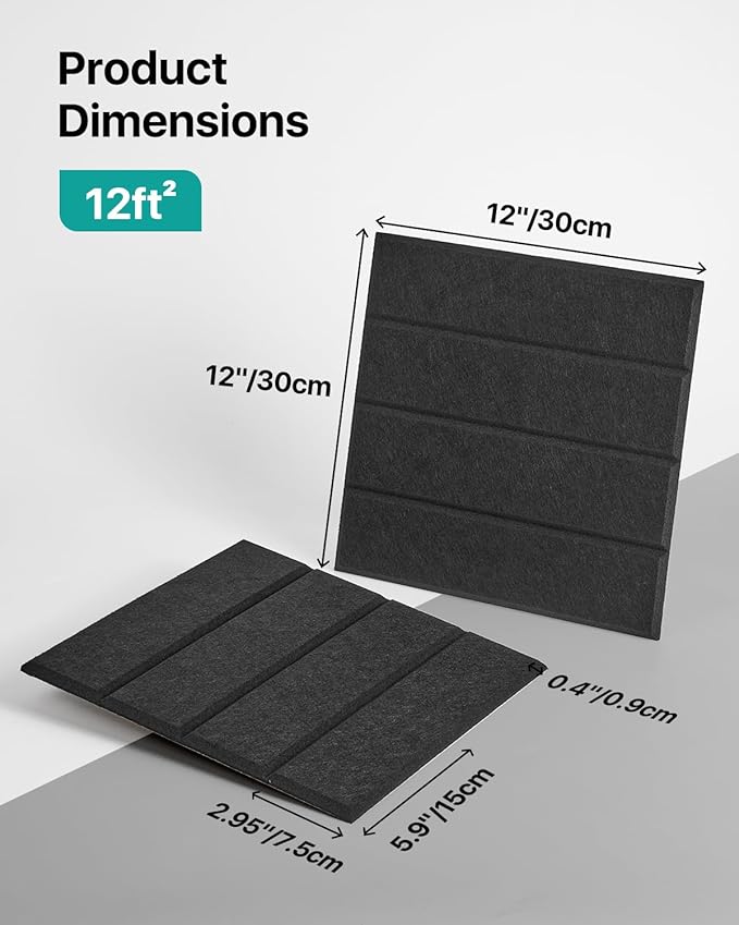 12 Pack Sound Proof Foam Panels