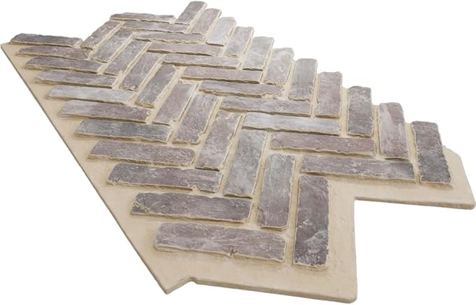 EverStone Herringbone Faux Brick Panel, 46 1/2"W x 25 1/4"H x 1"D, Limewashed