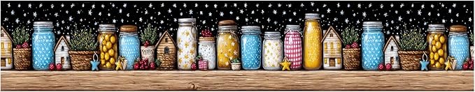 Mason Jar Wallpaper Border 196x4 Inch Removable Wall Border Peel and Stick
