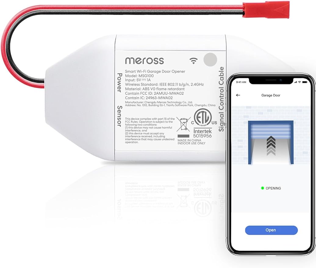 meross Smart WiFi Garage Door Opener Remote, App Control, Works with Alexa, Google Assistant and SmartThings, No Hub Neededï¼Non HomeKit Versionsï¼