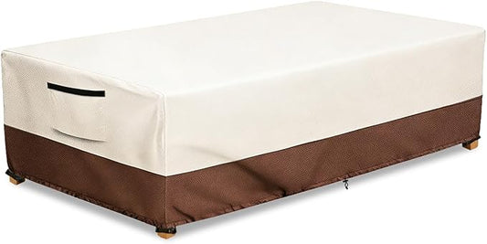 Waterproof Patio Coffee Table Cover, Rectangular Outdoor Small Side Table Cover - Fits up to 48L x 28W x 16H inches, Beige ï»¿