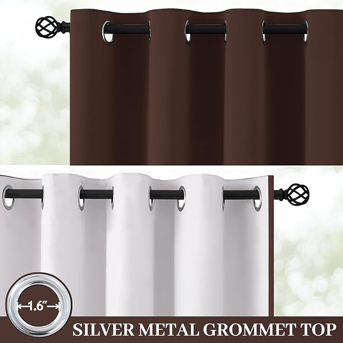 Yakamok 100% Blackout Curtain Panels 63 inches Cold and Light Blocking Drapes