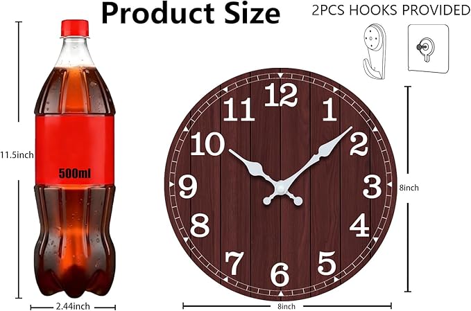 Wall Clock, Modern Wall Clocks Battery Operated, Silent Non Ticking Small