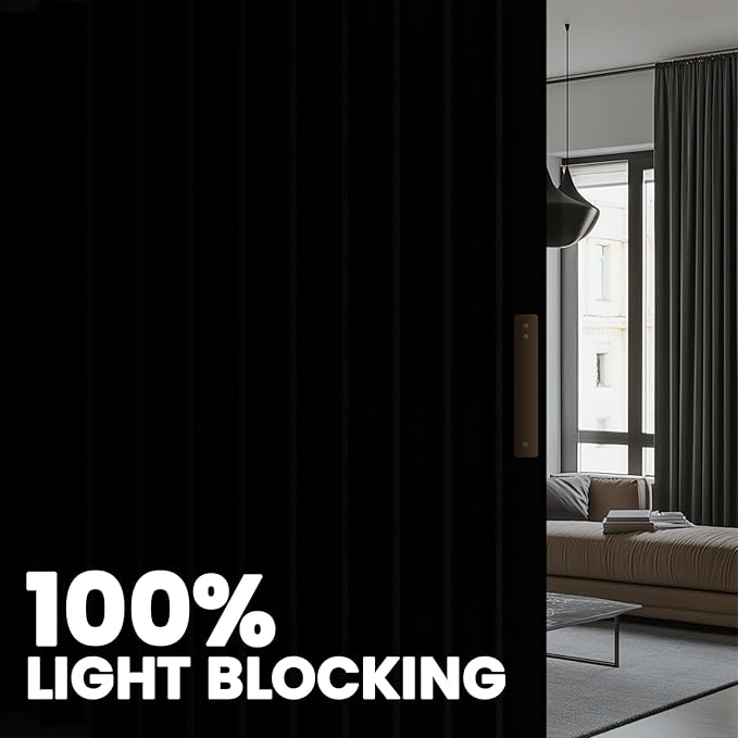 Room Divider Curtain Sets with Flexible Ceiling Track, Privacy Soundproof