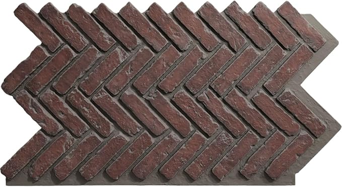 EverStone Herringbone Faux Brick Panel, 46 1/2"W x 25 1/4"H x 1"D, Stratus Color
